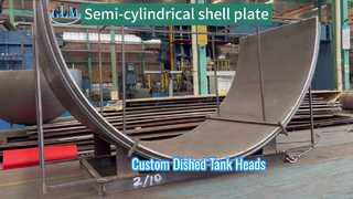 Produção especializada de chapas laminadas semicilíndricas segmentadas para tanques de armazenamento extragrandes.
