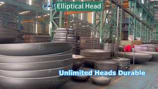 As cabeças elípticas não são limitadas por diâmetro ou espessura.