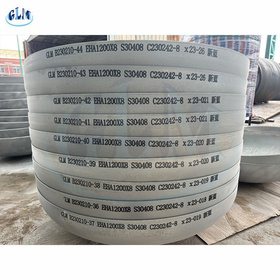 Espessura elíptica de aço inoxidável do diâmetro 18mm das cabeças 1200mm do tanque S30408