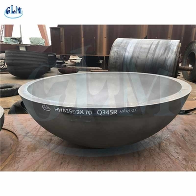 Q345R Cabeças de tanque elípticas hemisféricas de aço leve Dimensões 1592MM X 70MM