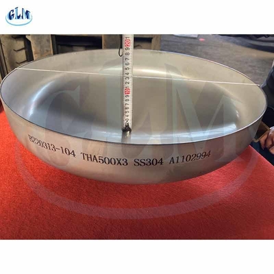 Espessura do diâmetro 3mm da extremidade 500mm do prato da cabeça de SS304 THA Torispherical